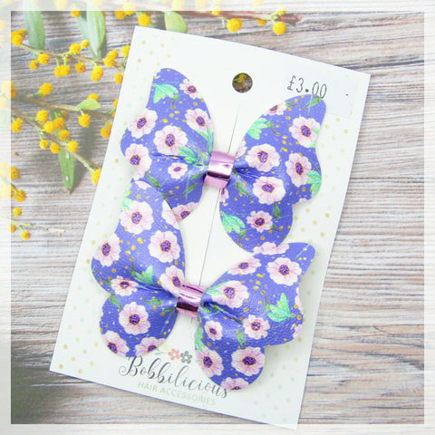 Floral Butterfly Hair Bows