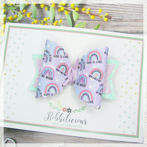Be Kind Glitter Hairbow